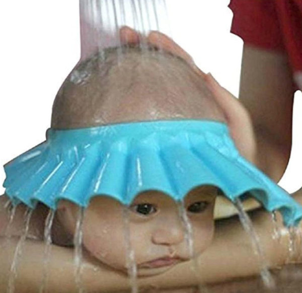 Baby Shower Bathing Cap – Soft Hair Wash Shield for Kids, Adjustable and Comfortable (Blue)