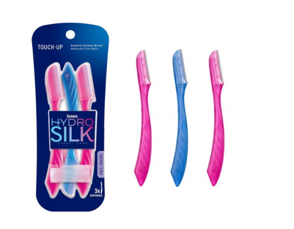 Schick Hydro Silk Touch-Up Dermaplaning Tool – 3ct, Face Razors for Women, Eyebrow & Peach Fuzz Remover with Precision Cover