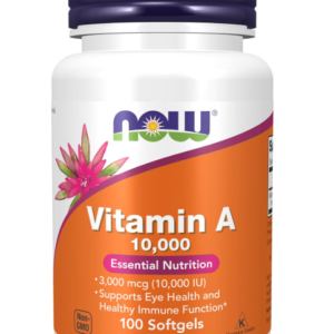 NOW Supplements, Vitamin A 10,000 IU, Eye Health*, Essential Nutrition, 100 Softgels